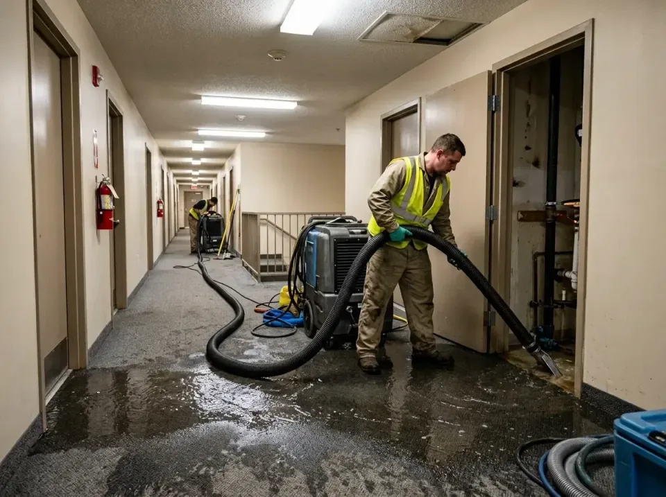 multi-unit-apartment-hallway-f-005 — frequently asked questions, Emergency Burst Pipe Water Extraction & Removal in Grissom…